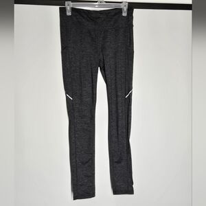 Womens Charcoal Heather Leggings with Reflective Accents